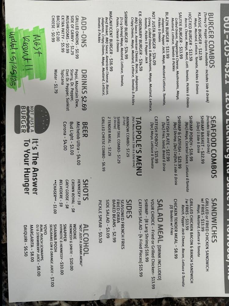 Not Just a Burger Menu image 1