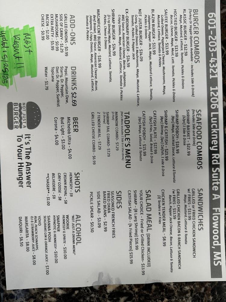 Not Just a Burger Menu image 2